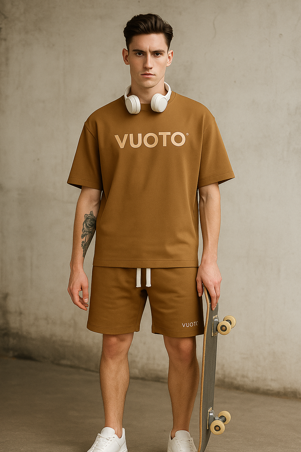 VUOTO Brown Oversized Co-Ord Set for Men | Urban Streetwear Look