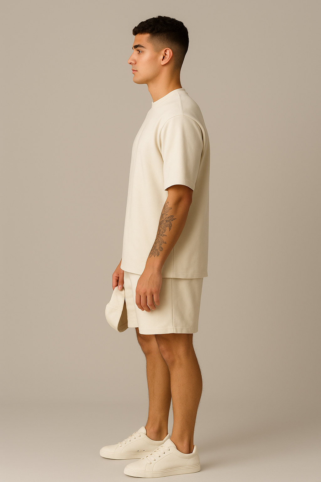 VUOTO Oversized Co-Ord Set | Ecru Minimal Co-Ord for Men