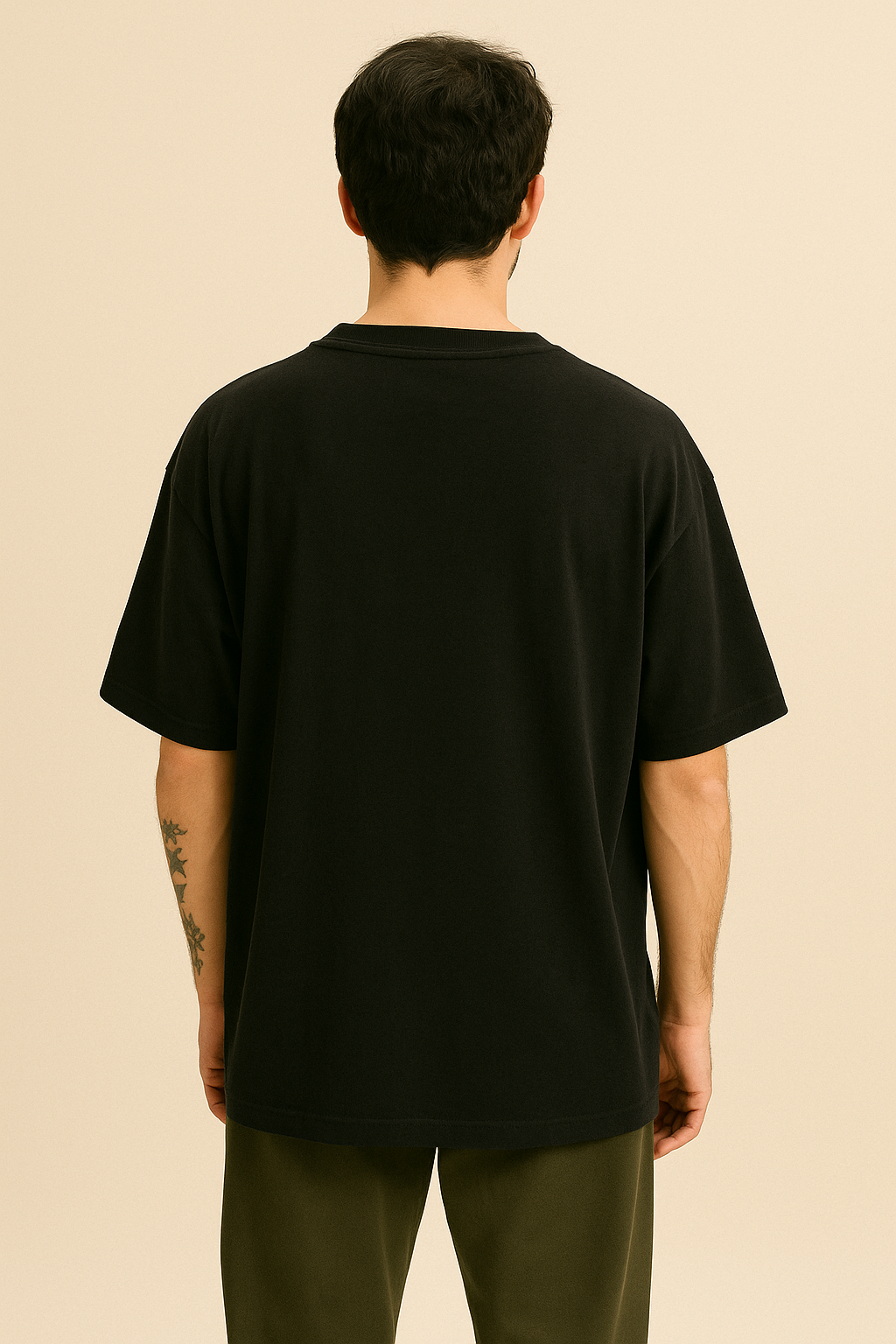 VUOTO Black Oversized T-Shirt – Embossed Logo | Premium Streetwear for Men