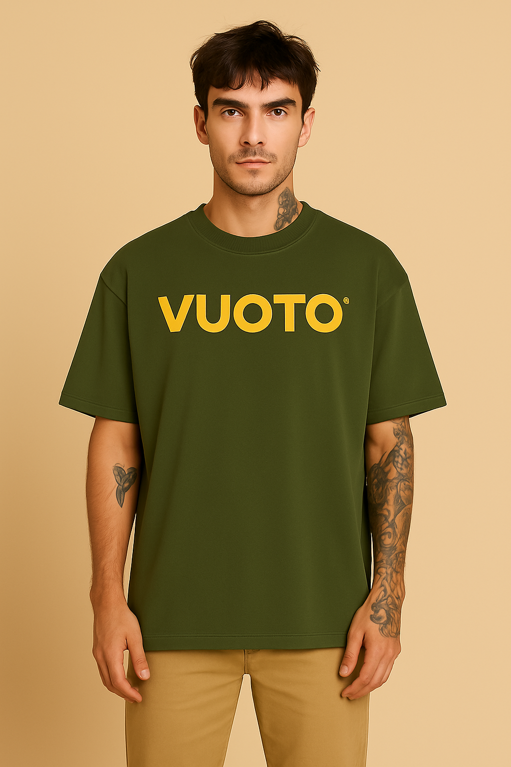 VUOTO Green Oversized T-Shirt – Catter Dairy Graphic Back | Bold Retro Streetwear Tee