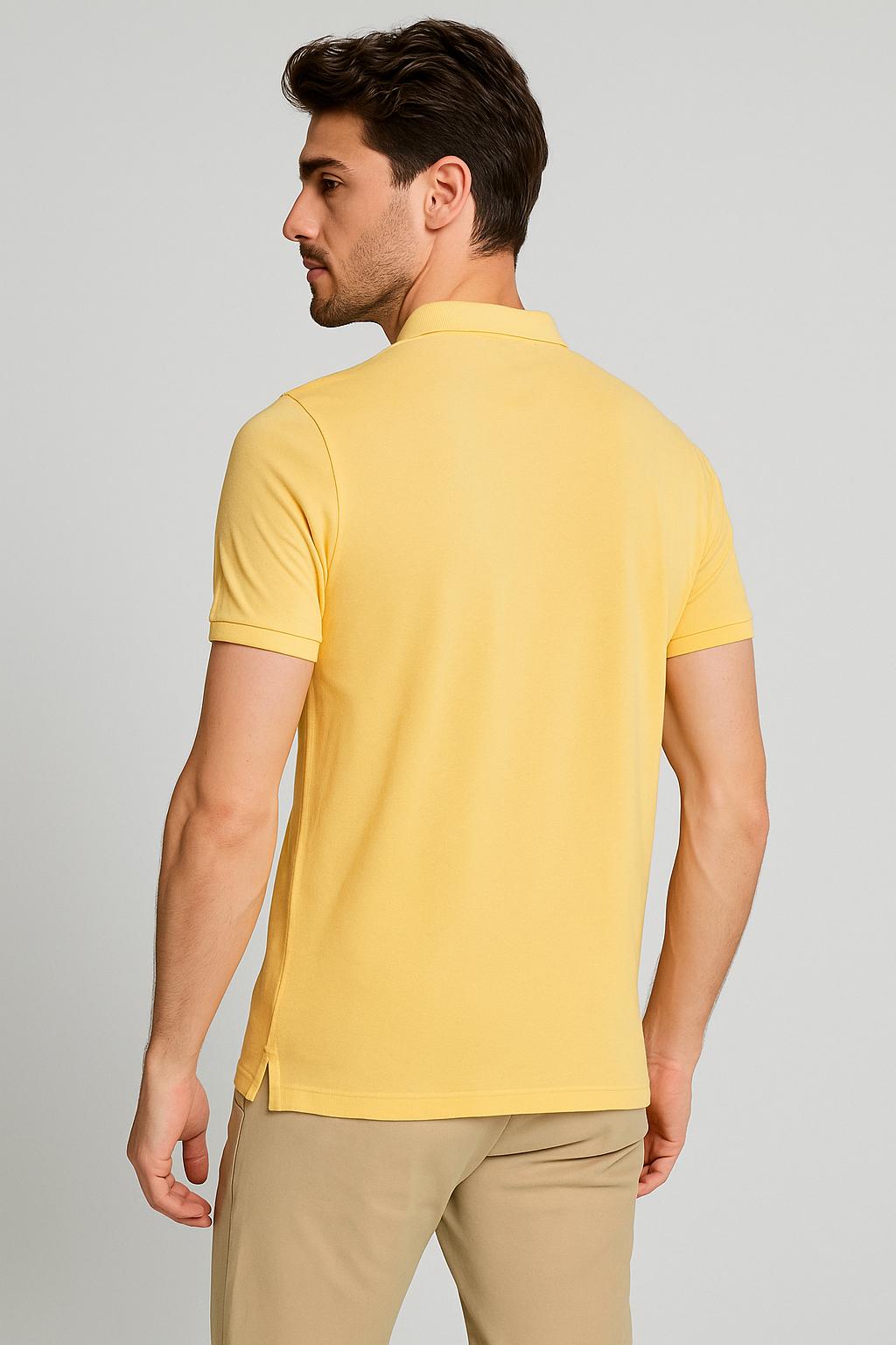Vuoto Sunburst Yellow Polo T-Shirt for Men | Premium Cotton | Modern Streetwear Fit