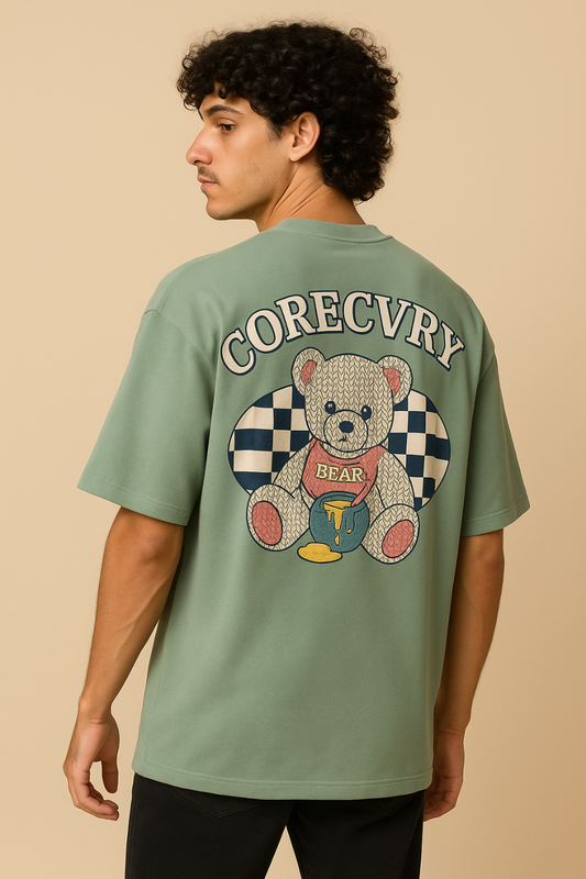 Vuoto Bear Vibes Oversized T-Shirt with Retro Back Print