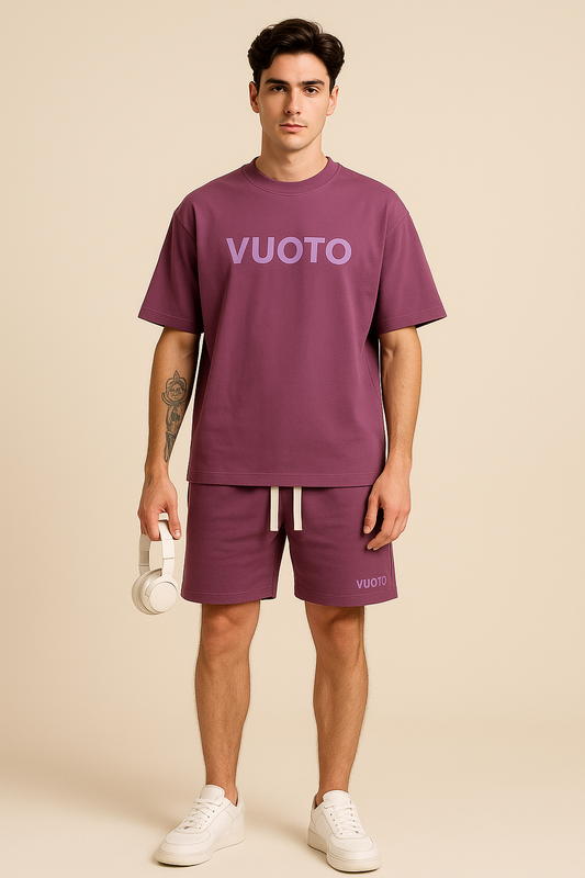 VUOTO Purple Oversized Co-Ord Set for Men | Premium Streetwear