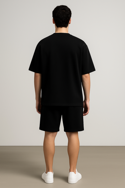 VUOTO Black Oversized Co-Ord Set for Men | Black Luxury Streetwear Style