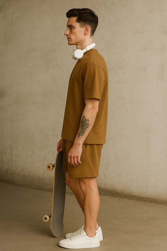 VUOTO Brown Oversized Co-Ord Set for Men | Urban Streetwear Look