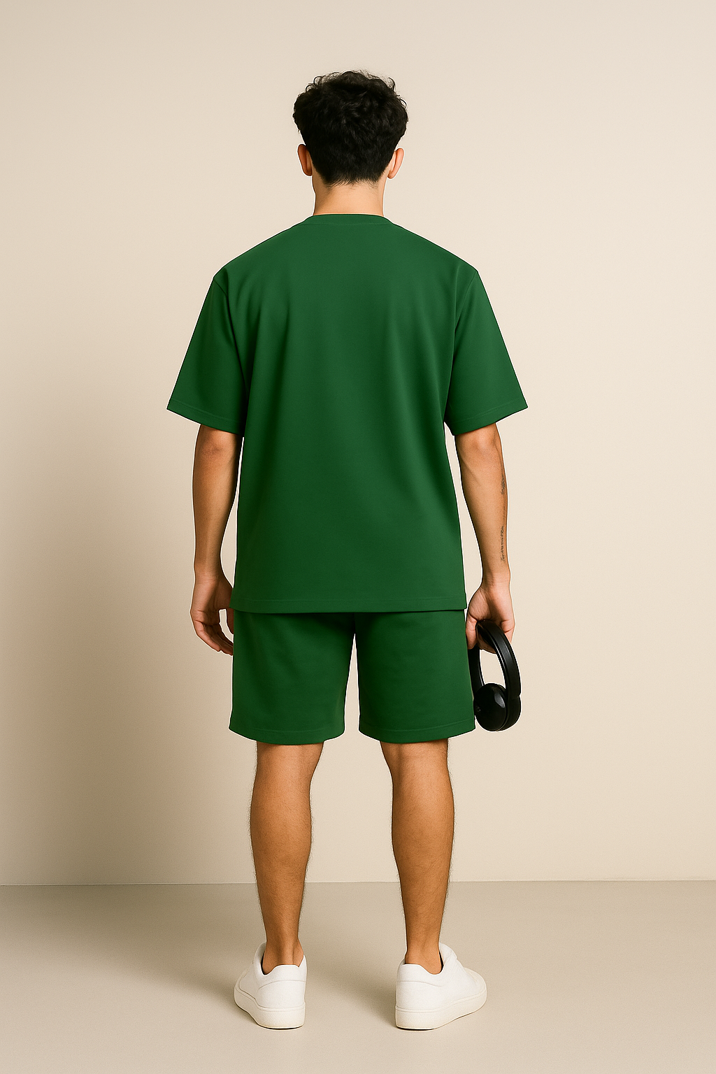 VUOTO Green Oversized Co-Ord Set for Men | Minimal Streetwear