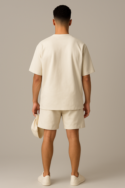 VUOTO Oversized Co-Ord Set | Ecru Minimal Co-Ord for Men