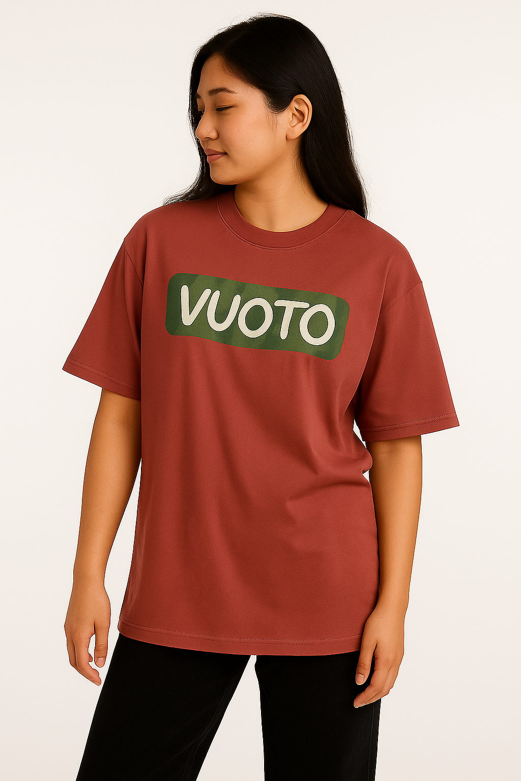 VUOTO Red Oversized T-Shirt – Utopia Pop Art Graphic Back | Bold Digital Streetwear